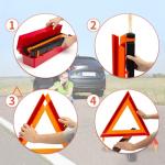 AYKRM 3Pack Car Warning Triangle Heavy Reflective Warning Road Safety Triangle Kit Suitable for car Breakdown and Temporary Parking on The Road.