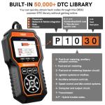 OBD2 Scanner Diagnostic Tool With DTC Solution Car Code Reader Reset Tool Check Engine Light Car CAN Diagnostic Scan Tool Read Clear Vehicle Fault Codes for All OBDII Protocol Cars Since 1996,Upgraded