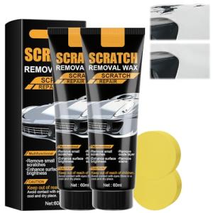2025 Upgraded Car Scratch Removal Wax,Scratch Remover for Vehicles Deep Scratches,Car Scratch Remover with Wipe and Sponge for Car Paint Polishing & Repair(2PCS)