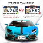 Bling License Plate Frames 2 Pack - Stainless Steel Black Rhinestones Car Accessories with 1200 Crystals, Universal Fit Decorative Diamond Plate Covers for Women Men All Cars