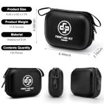Mini First Aid Kit - 150 Piece Small Waterproof Hard Shell Medical Kit for Home, Car, Travel, Camping, Truck, Hiking, Sports, Office, Vehicle & Outdoor Emergencies (Black)