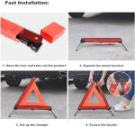 aikko Safety Triangle Kit Road Emergency Warning Reflector Roadside Reflective Early Warning Sign, Foldable 6 Pack of Emergency Car Kit