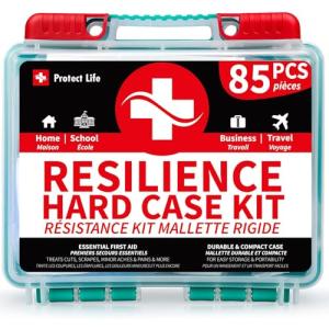 Protect Life Survival First Aid Kit for Home/Business, Camping Survival Kits | Mini Travel First Aid Kit | Camping Equipment | Small Kits for Car | Outdoor Emergency Survivals Pack - 85pcs