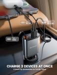Lamicall Car Charger USB C Compatible with iPhone 17 16 15 Fast Charging [Ultra-Compact, 60% Less Space] 57w Type C Retractable Car Charger Fit Samsung Galaxy S25 S24 Ultra Pixel Android