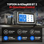 TOPDON AD800BT 2 OBD2 Scanner, 2025 Bidirectional Scan Tool, Function as AD900 Lite AD Pro, All System Automotive Diagnostic Scanner, Active Test, 28+ Reset Service, FCA Autoauth, 2 Years Free Update