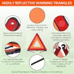 MYFULLY 2 Pack Emergency Warning Triangle and Reflective Safety Vest Set – Foldable Reflective Roadside Triangles, Essential Car Emergency Kit for Vehicle Breakdowns and Road Safety