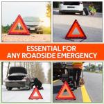 MYFULLY 2 Pack Emergency Warning Triangle and Reflective Safety Vest Set – Foldable Reflective Roadside Triangles, Essential Car Emergency Kit for Vehicle Breakdowns and Road Safety