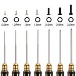 INJORA RC Hex Screw Driver Set-7PCS Car Tool Kit 0.9, 1.27, 1.3, 1.5, 2.0, 2.5, 3.0mm Hexagon Allen Screwdriver Wrenches Sets, Repair for Model Helicopter Drone Boat Car,(Tool-LSD39)