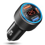 65W Dual USB-C Car Charger with Voltmeter