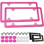 Pink Metal License Plate Frames - 2 Pack