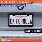 Matte Black Stainless Steel License Plate Frames - 2-Pack