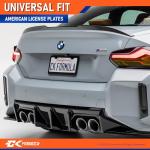 Matte Black Stainless Steel License Plate Frames - 2-Pack