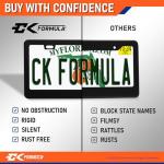 Matte Black Stainless Steel License Plate Frames - 2-Pack