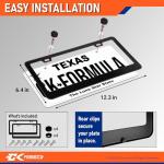 Matte Black Stainless Steel License Plate Frames - 2-Pack