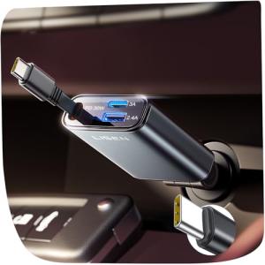 LISEN Retractable Car Charger for iPhone 17 Pro Max