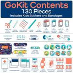 KeepGoing Travel First Aid Kit for Kids – 130 Pc. for Car, Home, Purse, Diaper Bag & Backpack with Latex-Free Bandages - Mini First Aid Kit Travel Size TSA-Approved