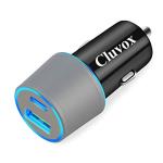 Dual USB Car Charger Adapter, Cluvox 20W Fast Charging for iPhone 17 Pro Max/Air/16 Plus/15/14/13/12/11/XS/XR/8/SE 2020/iPad 8th/Pro/Air 4/Mini, Google Pixel, Samsung Cigarette USB Charger