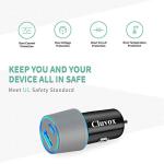 Dual USB Car Charger Adapter, Cluvox 20W Fast Charging for iPhone 17 Pro Max/Air/16 Plus/15/14/13/12/11/XS/XR/8/SE 2020/iPad 8th/Pro/Air 4/Mini, Google Pixel, Samsung Cigarette USB Charger