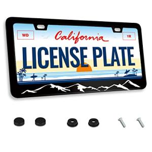 Mountains License Plate Frame Mountains Raised License Plate Frames for Car Decorative Parts Stainless Stee License Plate for Standard Us Canada License Plate Holder 12x6 Inch