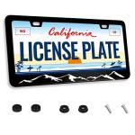 Mountains License Plate Frame Mountains Raised License Plate Frames for Car Decorative Parts Stainless Stee License Plate for Standard Us Canada License Plate Holder 12x6 Inch