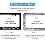 Mountains License Plate Frame Mountains Raised License Plate Frames for Car Decorative Parts Stainless Stee License Plate for Standard Us Canada License Plate Holder 12x6 Inch