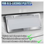2PCS Stainless Steel Car License Plate Frames, 2 Holes License Plate Holder Car Tag with Washers and Screw Caps, Universal Licence Plate Cover Auto Exterior Accessories for US Vehicles (Silver)