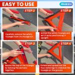 AMGSH 3Pack Safety Triangles Kit, Reflective Triangles Roadside, Standard Emergency Triangles with Case Warning Triangles for Vehicles Breakdown