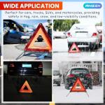 AMGSH 3Pack Safety Triangles Kit, Reflective Triangles Roadside, Standard Emergency Triangles with Case Warning Triangles for Vehicles Breakdown