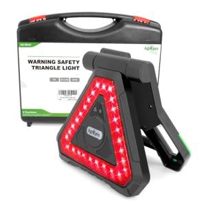 Agrieyes USB-C Rechargeable Emergency Triangle Lights, Portable Flashing LED Warning Triangle Light with 5 Modes, Portable Road Safety Hazard Light for Car Truck RV Vehicle Roadside, IP65 Waterproof