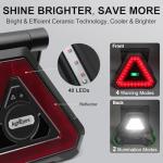 Agrieyes USB-C Rechargeable Emergency Triangle Lights, Portable Flashing LED Warning Triangle Light with 5 Modes, Portable Road Safety Hazard Light for Car Truck RV Vehicle Roadside, IP65 Waterproof