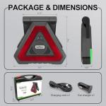 Agrieyes USB-C Rechargeable Emergency Triangle Lights, Portable Flashing LED Warning Triangle Light with 5 Modes, Portable Road Safety Hazard Light for Car Truck RV Vehicle Roadside, IP65 Waterproof