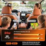 Retractable 84W USB C Car Charger Adapter