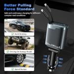 Retractable 84W USB C Car Charger Adapter