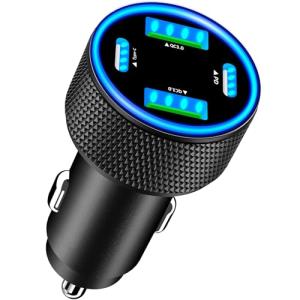 90W Dual USB-C & USB-A Car Charger