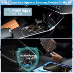90W Dual USB-C & USB-A Car Charger