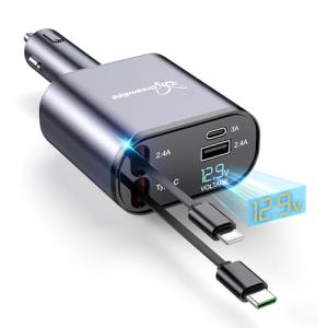 DreamBee 66W 4-in-1 Retractable Car Charger
