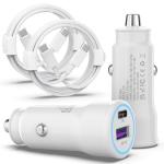 Dual Port USB-C Car Charger for iPhone 16