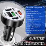8-Port Fast Charge Car USB Adapter with Display