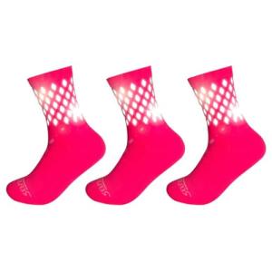 3 Pairs Pink Reflective Socks for Night Sports
