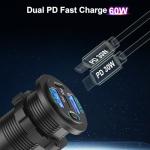 12V USB Outlet Car Charger 4 Ports Dual PD3.0
