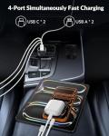 4-Port USB C Car Charger - Fast Charging Adapter