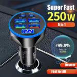 6-in-1 Fast Charge USB C Car Phone Charger