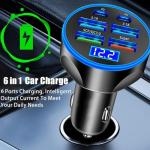 6-in-1 Fast Charge USB C Car Phone Charger