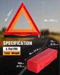 12 Pack Emergency Reflective Warning Triangles with Case