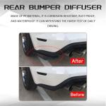 2PCS Universal Car Spoiler Lip Kit - Black