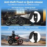 2025 Wonsidary W722 for Motorcycle CarPlay & Android Auto,7" Waterproof Smart GPS Navigation System Screen,Car Play Moto with Light Sensor,Dual Bluetooth,Siri/G-Assist,EQ,USB/Hardwired Power Supply