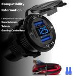 12V USB Charger with 4 Ports and Voltmeter