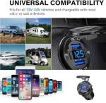 12V USB Charger with 4 Ports and Voltmeter