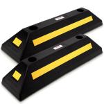 Pyle Heavy Duty Rubber Wheel Stops - 2 Pack