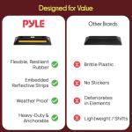 Pyle Heavy Duty Rubber Wheel Stops - 2 Pack